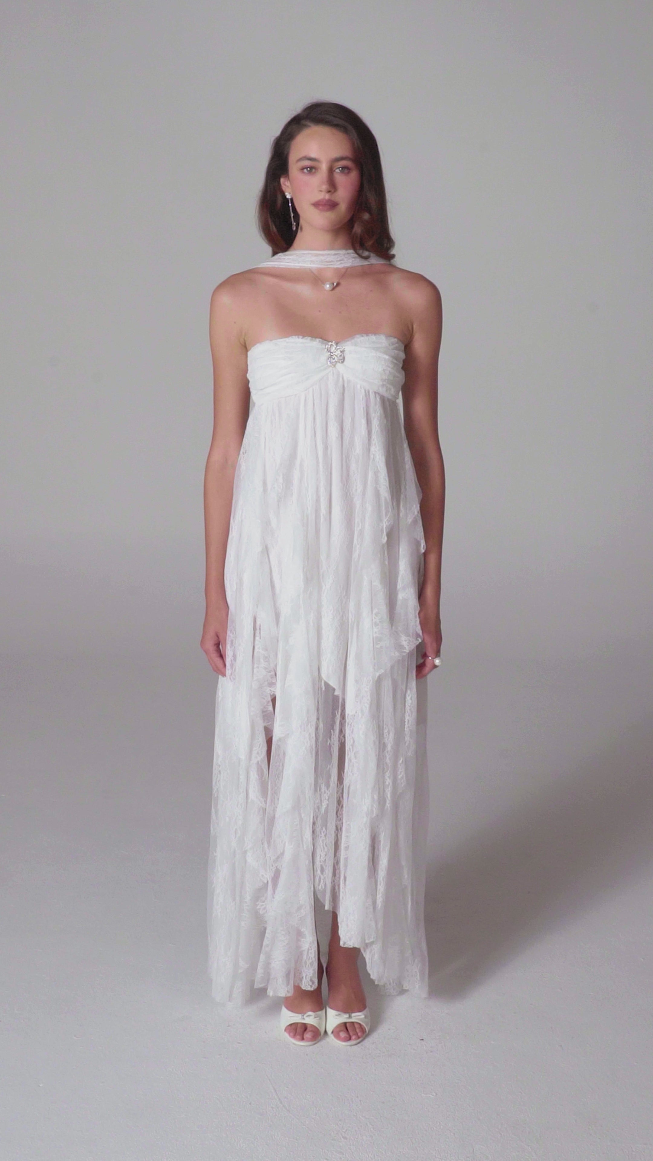 Aurora Halter White Dress