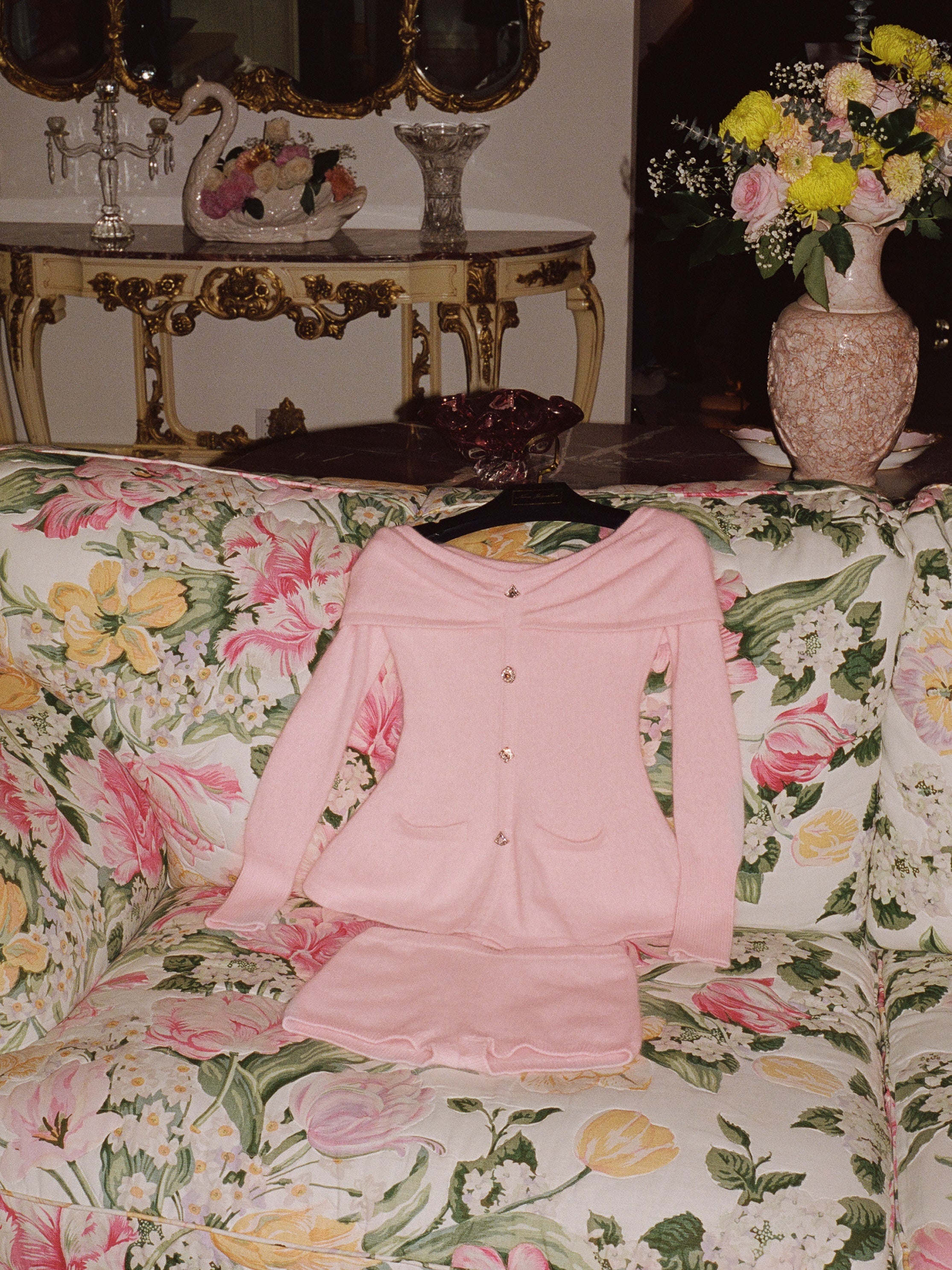 Brigitte Off-Shoulder Knit Pink Top