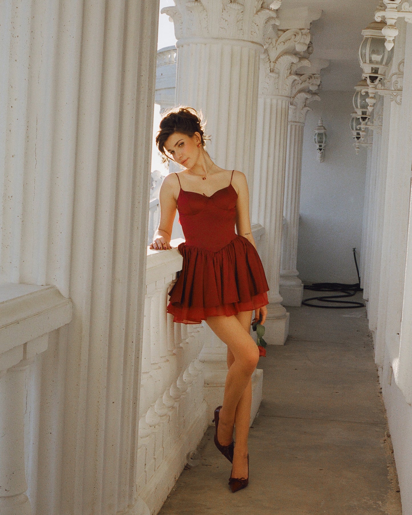 Veronica Backless Mini Dress (Red)