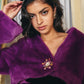 Monica Cropped Fur Coat (Purple) (Final Sale)
