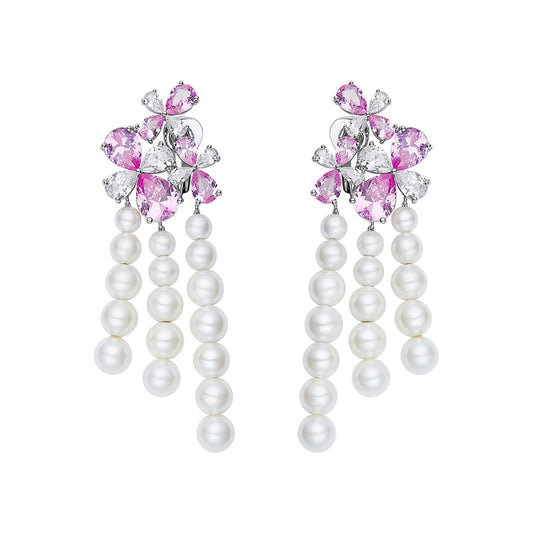 Chantel Flower Pearl Earrings (Final Sale)