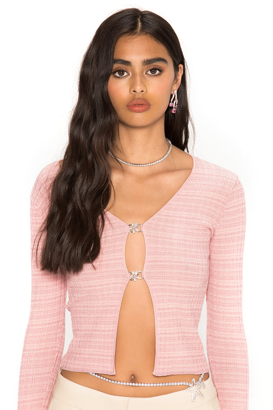 Annabella Knit Cardigan (Pink) (Final Sale)
