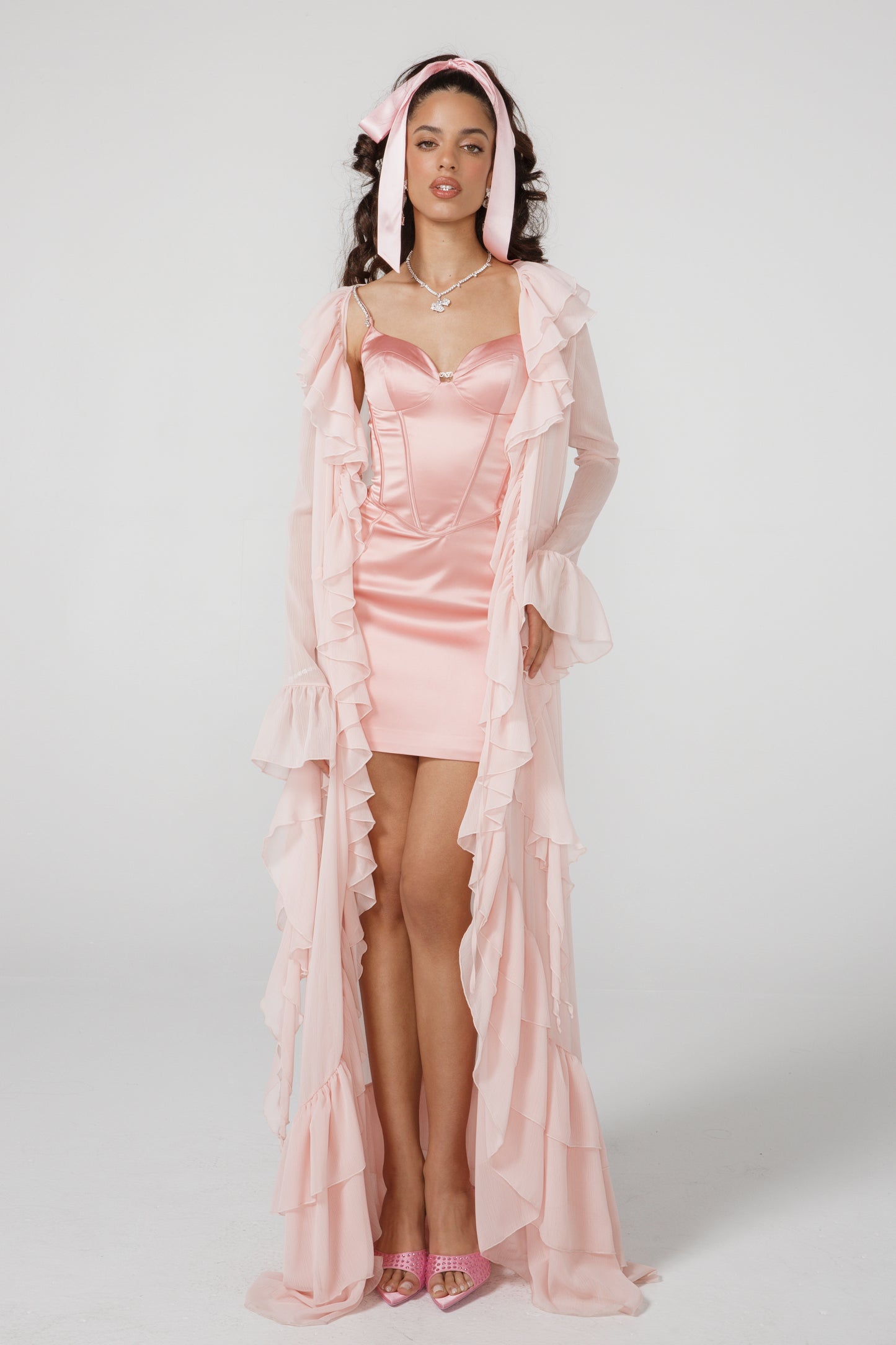 Anastasia Diamond Slip Dress (Pink) (Final Sale)