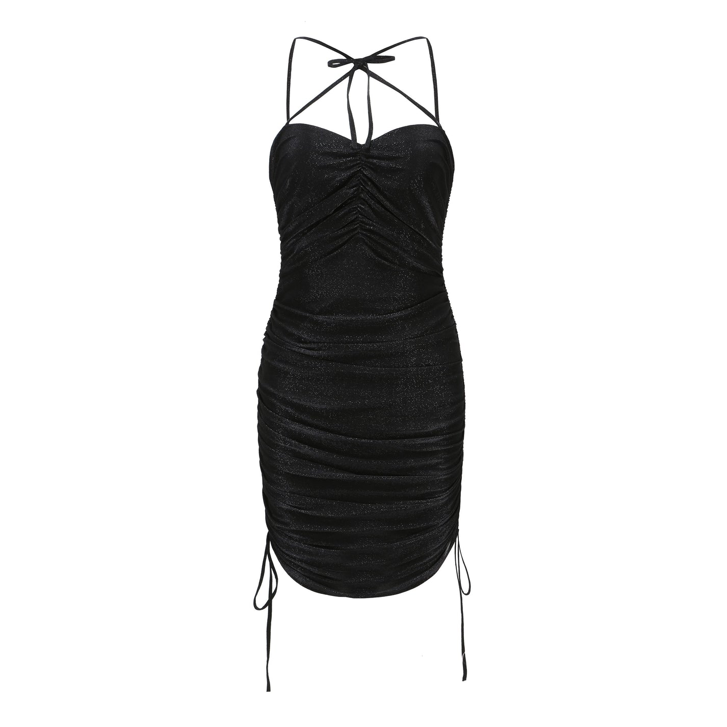 Black Jelena Cross Tie Dress | Nana Jacqueline Designer Wear