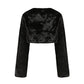 Monica Cropped Fur Jacket (Black) (Final Sale)