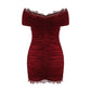 Danielle Lace Dress (Red) (Final Sale)