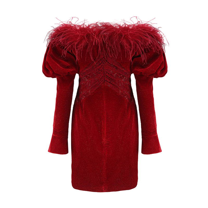 Eve Velvet Dress (Red)