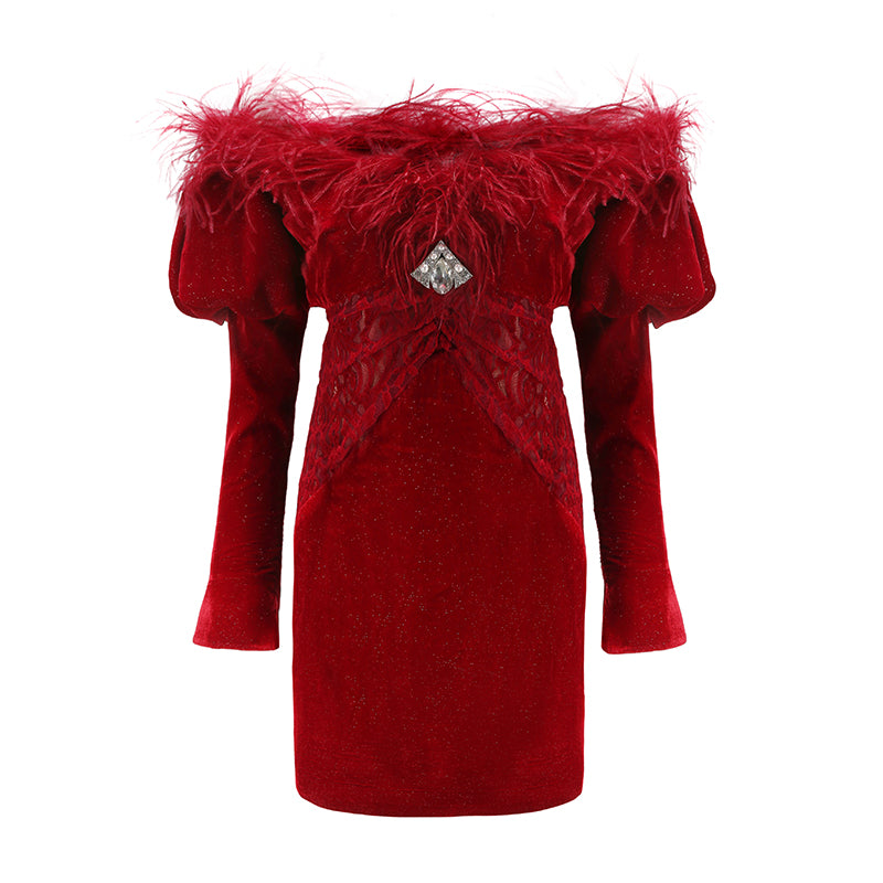 Eve Velvet Dress (Red)