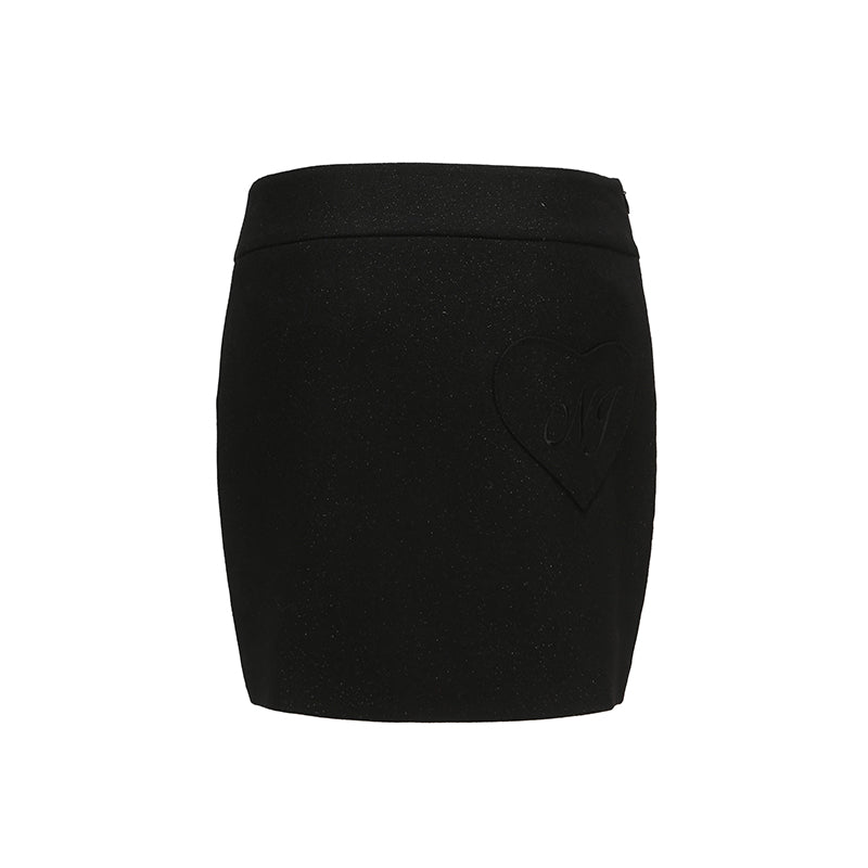 Priscilla Heart Pocket Skirt (Black)