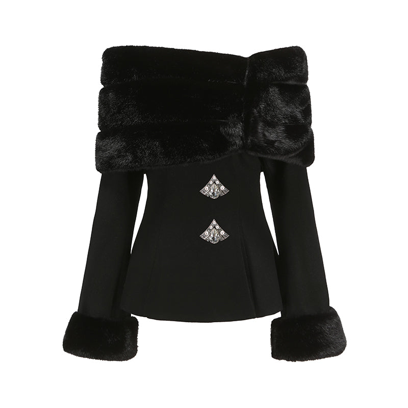 Priscilla Heart Pocket Skirt & Jacket (Black)