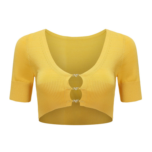 Yellow Polly Crop Knit - Nana Jacqueline