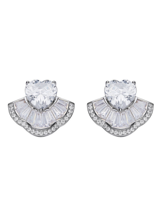 Emilia Heart Earrings (White) (Final Sale)