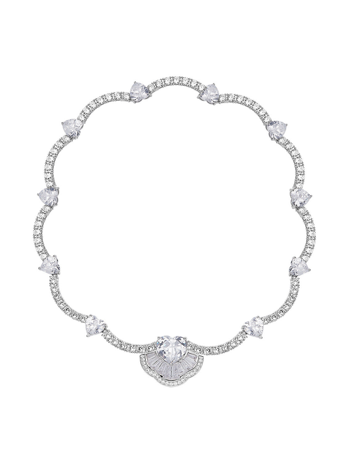Emilia Heart Necklace (White) (Final Sale)