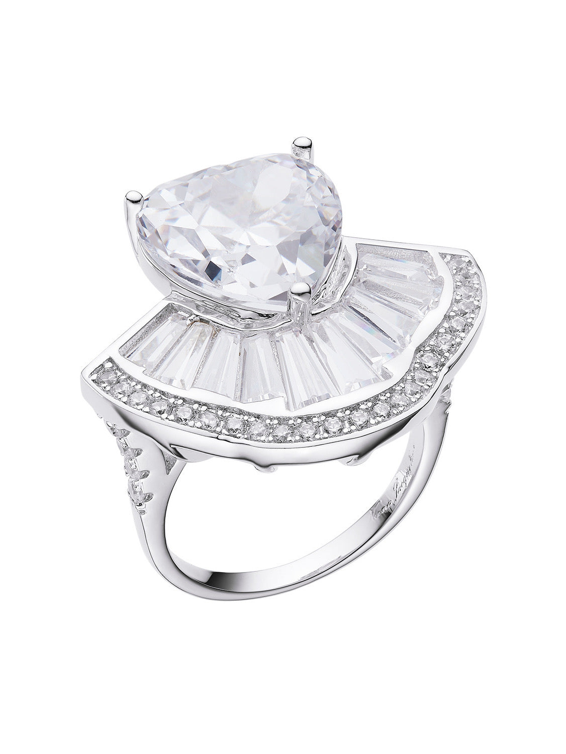 Emilia Heart Ring (White) (Final Sale)