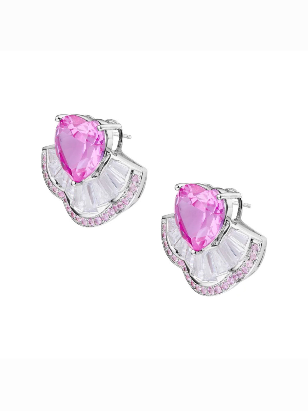 Emilia Heart Earrings (Pink) (Final Sale)