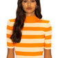 Madeline Knit Open Back Dress (Orange) (Final Sale)