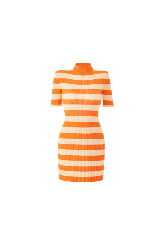 Madeline Knit Open Back Dress (Orange)