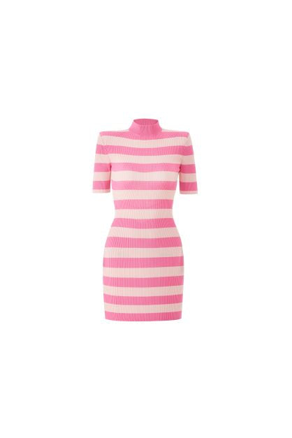 Madeline Knit Open Back Dress (Pink)