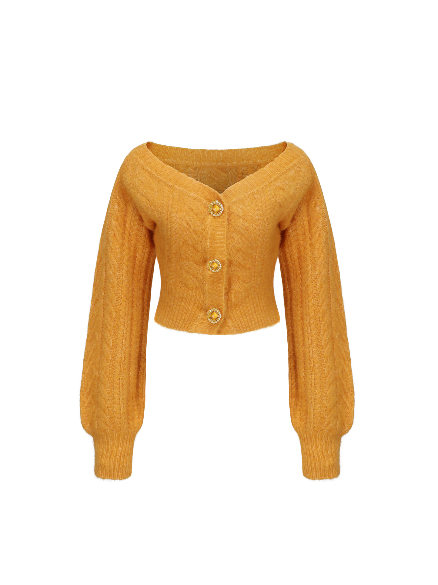 Mustard cropped cardigan online
