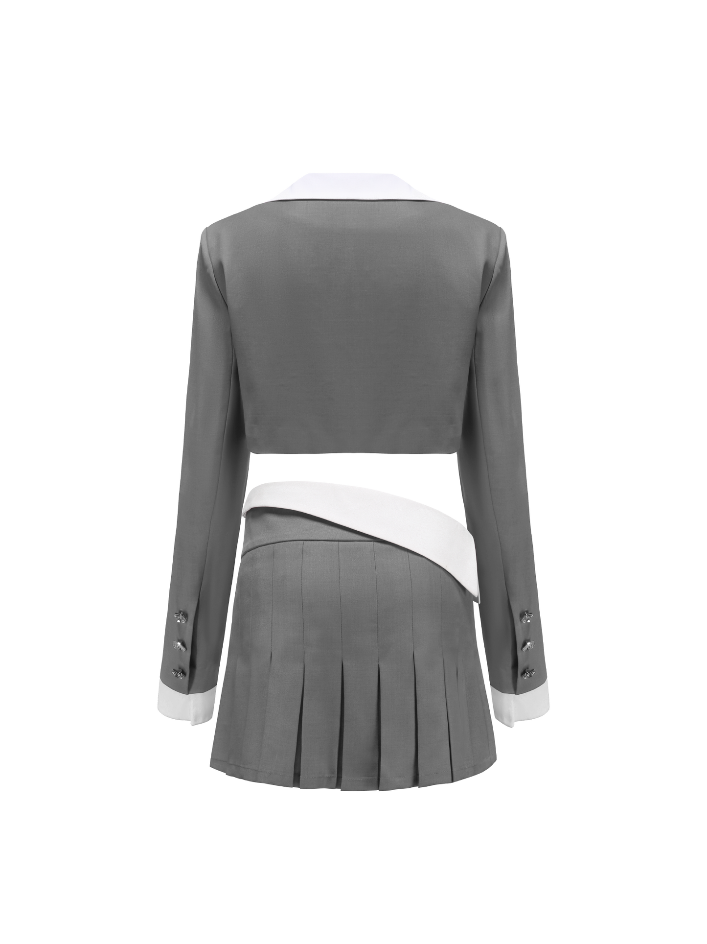 Harper Skirt + Charloteen Blazer Set (Grey)
