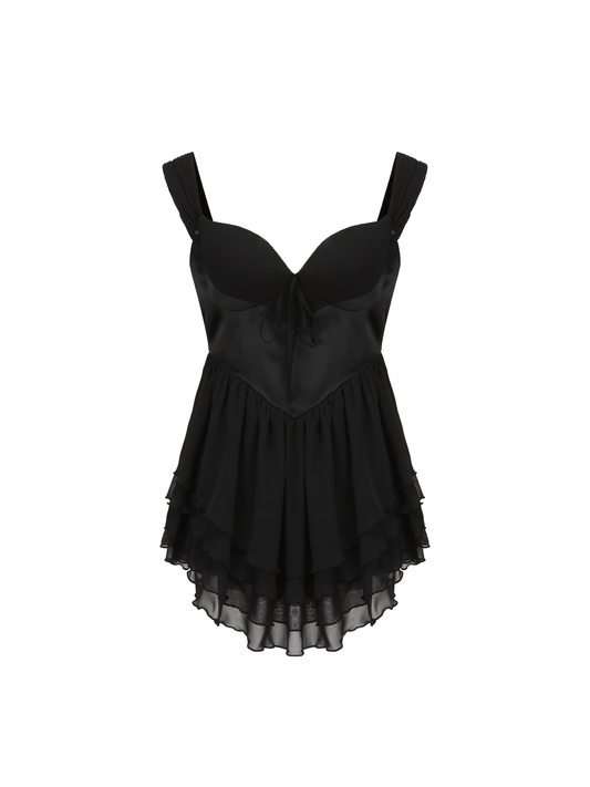 Sheila Chiffon Dress (Black) (Final Sale)