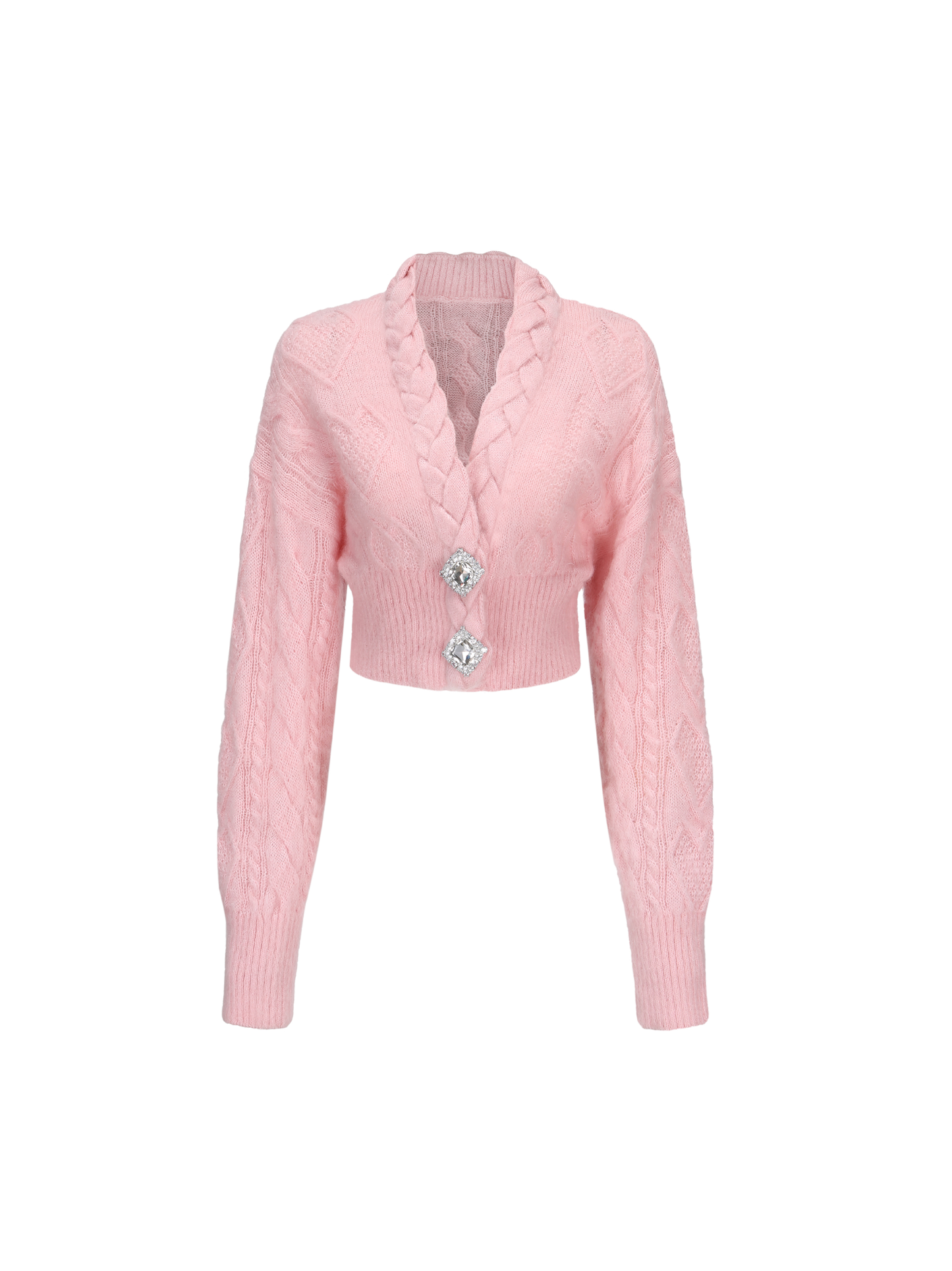 Pink knit jacket hot sale