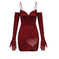 Angelina Silk Dress (Wine Red) (Final Sale)