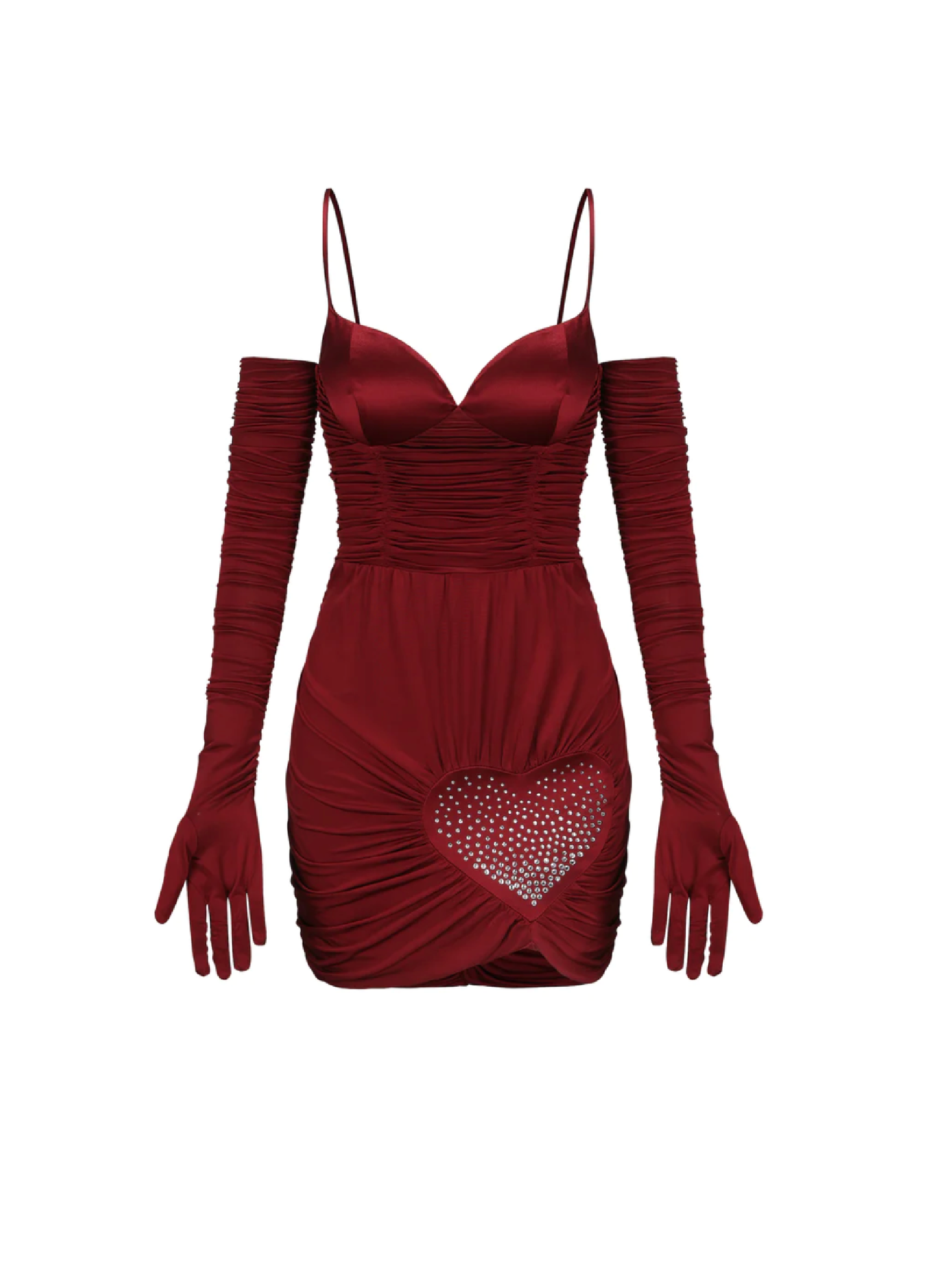 Angelina Silk Dress (Wine Red) (Final Sale)