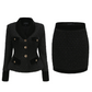Emma Skirt + Blazer (Black)