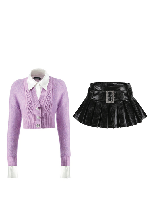 Teresa Skirt + Brigette Sweater (Purple)