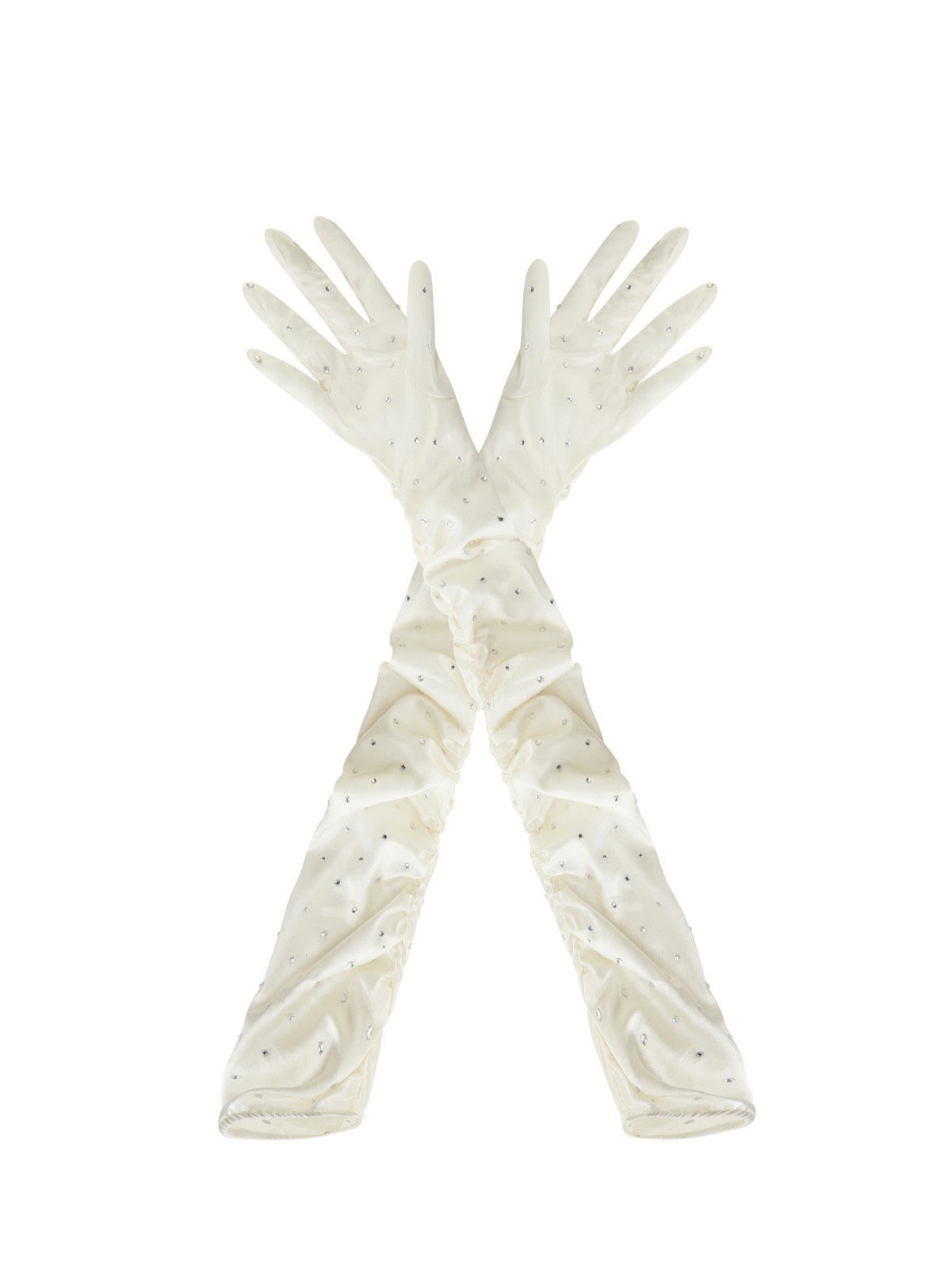 White Lana Silk Gloves