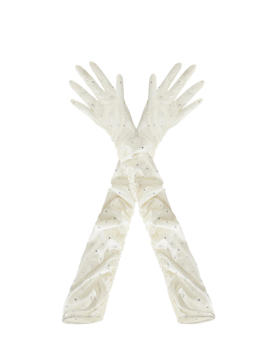 White Lana Silk Gloves (Final Sale)